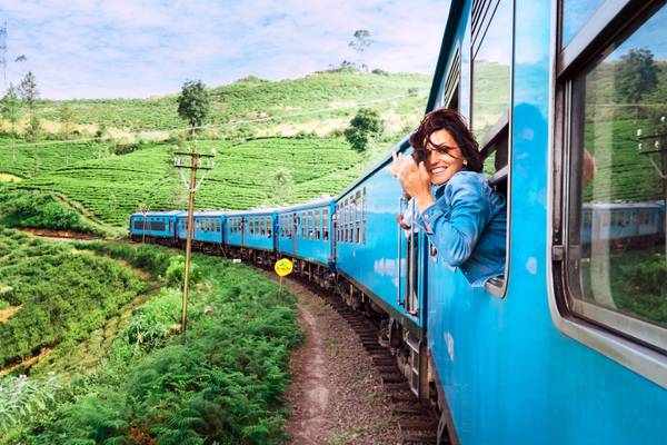 sri lanka train green landscape